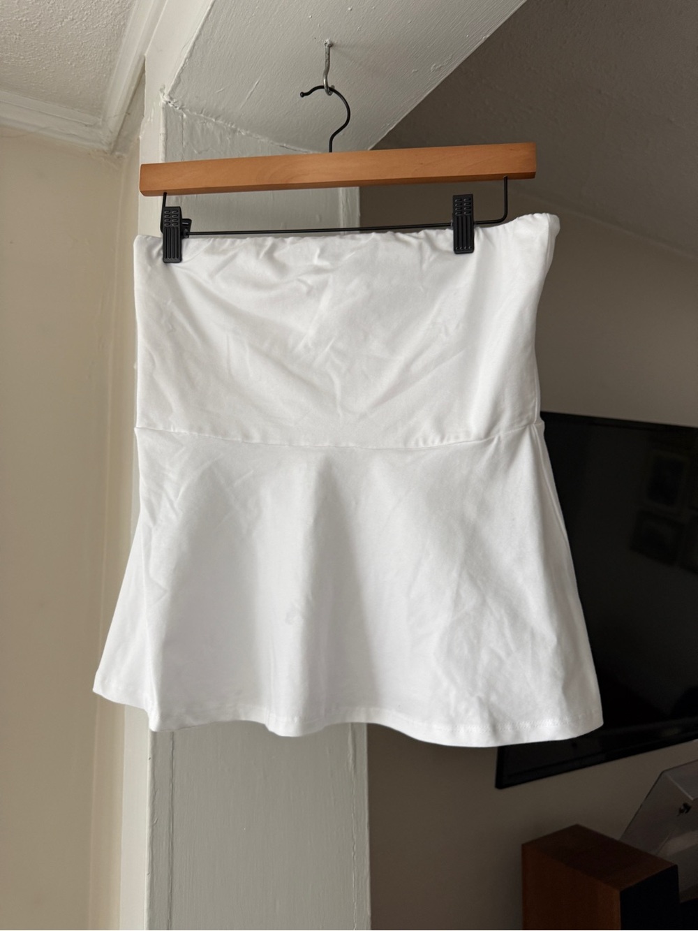 Boston Proper Size S White Strapless Peplum Tube Top Resort Summer